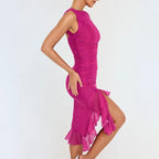 Mandotos women's summer slim skinny sleeveless dress, perfect for fashion parties and club events, shown on a model.