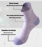 Mandotos TrailBliss women's crew socks, 6 pairs, cushioned, breathable, anti-odor, ideal for hiking, running, fitness, and cycling.