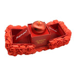 Valentine's Day soap rose gift box with a crystal pendant necklace set by MANDOTOS, featuring decorative soap roses and elegant jewelry.
