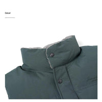 White Duck Down Vest by MANDOTOS, men's ultra-effective three-proof jacket with quilted design and front zipper closure.