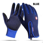 Mandotos winter gloves for riding with touchscreen, waterproof, fleece lining, designed for motorcycle and sports activities.