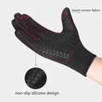 Mandotos winter touchscreen riding gloves with waterproof sliding design and fleece lining for motorcycle and sports activities.