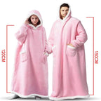 Mandotos winter TV hoodie blanket, oversized warm pullover with pockets for women and men, cozy home winter clothing