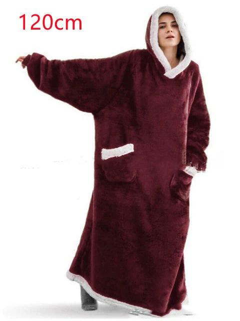 Mandotos winter TV hoodie blanket, oversized warm pullover with pockets for women and men, perfect for cozy home wear
