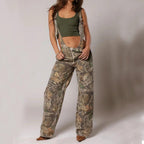 Mandotos Y2K denim overalls with zipper suspenders, streetwear style, featuring a casual, trendy design with functional pockets.