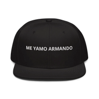 Mandotos DreamFit Snapback cap in Style 125-978 with adjustable strap and embroidered logo, black and white color scheme.