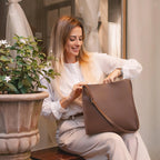 Eco-friendly vegan leather tote bag by MANDOTOS, featuring a stylish and sustainable design, perfect for everyday use.