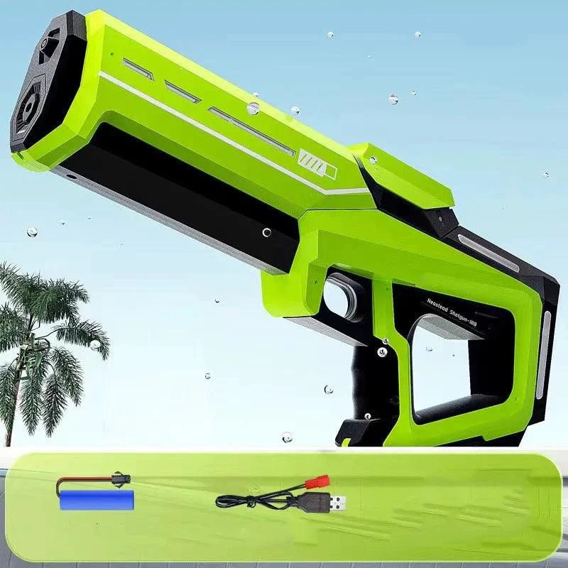 Mandotos electric water gun for adults, a powerful automatic water blaster perfect for summer outdoor beach fun.