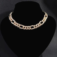 Elegant cubic zirconia Cuban necklace by MANDOTOS featuring a sleek chain with sparkling stones for stylish wear.
