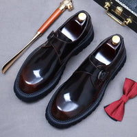 Elegant genuine leather shoes by MANDOTOS featuring classic design and polished finish for a sophisticated look.