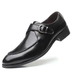 Elegant black leather Oxfords by MANDOTOS featuring classic design and polished finish, ideal for formal or business attire.
