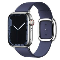 Elegant leather strap by MANDOTOS featuring smooth, high-quality leather and classic stitching for a stylish accessory or watch band.