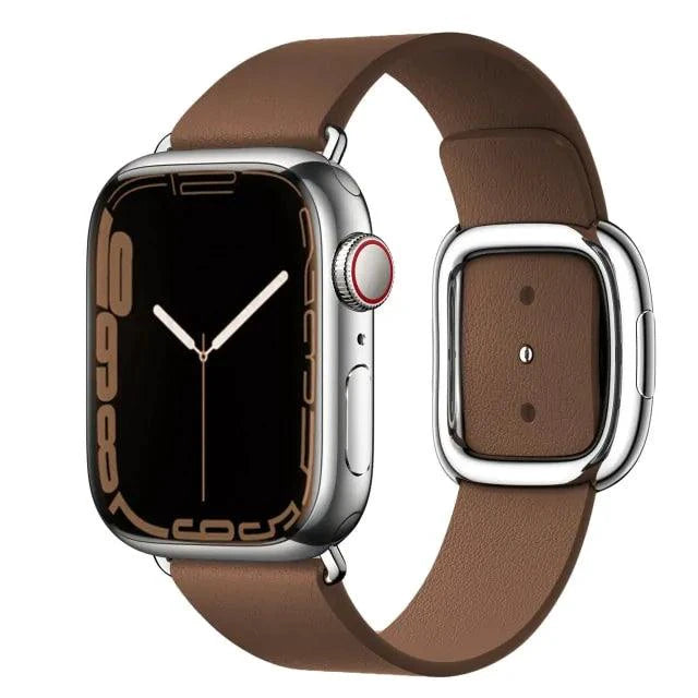 Elegant leather strap by MANDOTOS with smooth, high-quality leather and durable hardware for stylish watch or accessory wear.