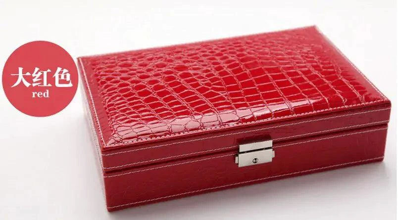 Elegant leather vanity case by MANDOTOS with a sleek design, featuring a compact shape and high-quality leather finish.