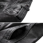 Elegant MANDOTOS premium leather jacket with a classic design, showcasing smooth leather and stylish details.