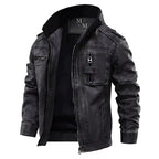 Mandotos elegant premium leather jacket featuring a sleek design, classic collar, and stylish stitching.