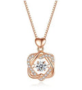 Elegant rose gold heart necklace by MANDOTOS featuring a delicate chain and a polished heart pendant.