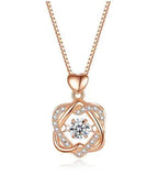 Elegant rose gold heart necklace by MANDOTOS featuring a delicate chain and a polished heart pendant.
