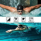 Mandotos Elite HD Clarity Swim Goggles with clear lenses and adjustable strap, designed for comfortable, high-visibility swimming.