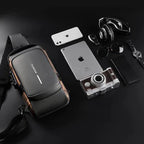 Mandotos Elite Leather Sling Bag featuring a sleek design, adjustable strap, and premium leather material for stylish everyday use.