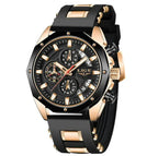 Mandotos Elite Silicone Sports Chronometer with black silicone strap and digital display for precise timekeeping.