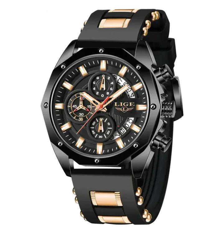 Mandotos Elite Silicone Sports Chronometer with digital display and black silicone strap, ideal for athletic timing and sports activities.