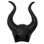Mandotos Enchantress Horns Headpiece featuring gold-toned horns and intricate detailing for fantasy costume or cosplay.