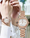 Mandotos waterproof ladies' watch with explosion design, featuring a stylish round face and durable strap for women.