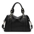 Mandotos women's fashion shoulder bag with multiple compartments, stylish handbag for ladies, black leather design.