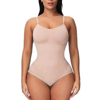 Mandotos Figure Sculpting Shaper Bodysuit shown on a model, emphasizing a smooth, contoured fit for shaping and support.
