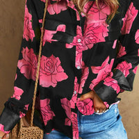 Mandotos Floral Elegance long sleeve shirt featuring a colorful floral pattern and a classic fit.