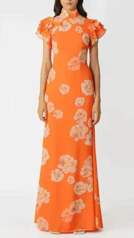 Mandotos floral elegance puff sleeve dress featuring a fitted bodice, floral print, and puffed sleeves for a stylish look.