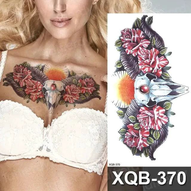 Mandotos Floral Essence Body Art Tattoo featuring delicate floral designs on skin for a stylish temporary tattoo.