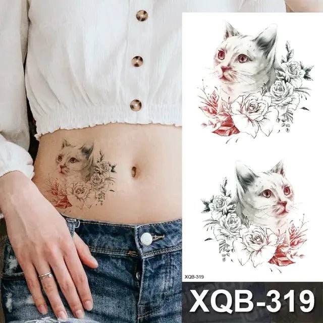 Mandotos Floral Essence Body Art Tattoo featuring vibrant floral designs on skin for temporary body decoration.