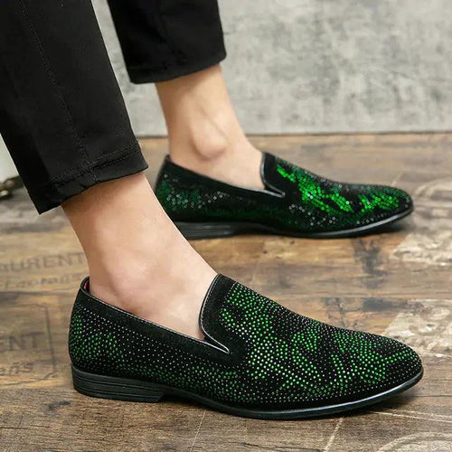 Gent's classic suede footwear by MANDOTOS featuring a sleek design and comfortable fit, shown in a close-up view.