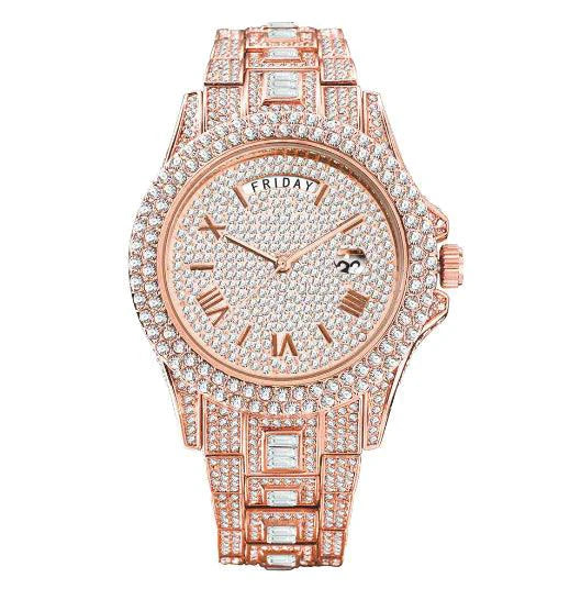 Mandotos Gentlemen's Gold Luxe Watch with a sleek gold band and classic round dial, stylish men's luxury timepiece.