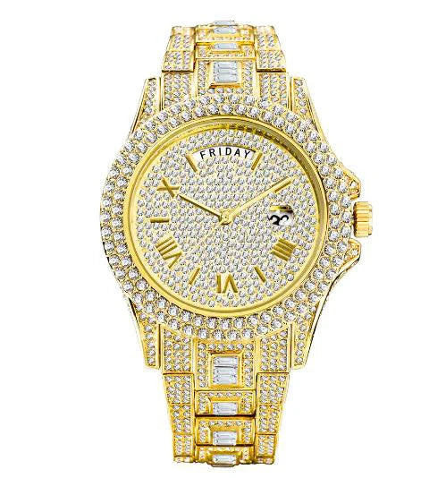 Elegant men's gold Luxe watch by MANDOTOS with a sleek design and a classic round dial.