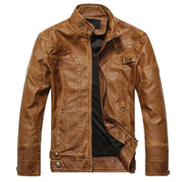 Mandotos men's leather outerwear with a smooth black finish, featuring a tailored collar and stylish design.