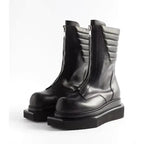 Genuine leather men's boots by MANDOTOS featuring sturdy soles and classic ankle design for stylish durability.