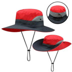 Girls' ponytail UV shield sun hat by MANDOTOS with wide brim and adjustable strap, designed for sun protection and comfort.