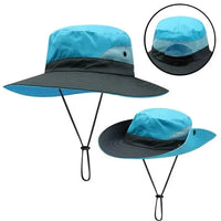 Girls' Ponytail UV Shield Sun Hat by MANDOTOS with wide brim and adjustable strap, designed for sun protection and comfort.