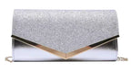 Mandotos Glitzy striped sequin satchel with shiny sequins and a stylish design, perfect for evening or special occasions.