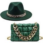 Mandotos Gold Chain Fedora luxury hat featuring a stylish gold chain detail and classic fedora design.