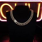 Gold Shine Iced Cuban Chain by MANDOTOS featuring sparkling iced accents and a bold, luxe style upgrade.