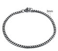Gold-tone stainless steel Cuban bracelet from MANDOTOS, 3-11mm width, featuring a sleek, polished chain design.