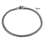 Gold-tone stainless steel Cuban bracelet from MANDOTOS, 3-11mm width, featuring a sleek, polished chain design.
