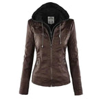 Mandotos gothic faux leather jacket featuring a dark, stylish design with silver zipper details and a fitted silhouette.