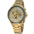 Mandotos hollow automatic mechanical watch with visible dial and intricate design, showcasing precision craftsmanship and luxury style.