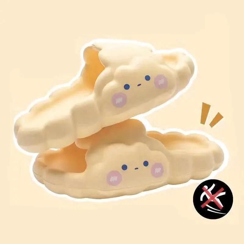 Mandotos home bathroom slippers with cloud-like design, slip-resistant soles, ideal for comfortable indoor bathing and lounging.