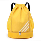 Mandotos International 2024 drawstring backpack with pocket, suitable for outdoor training, basketball, travel, and gym use, large capacity.